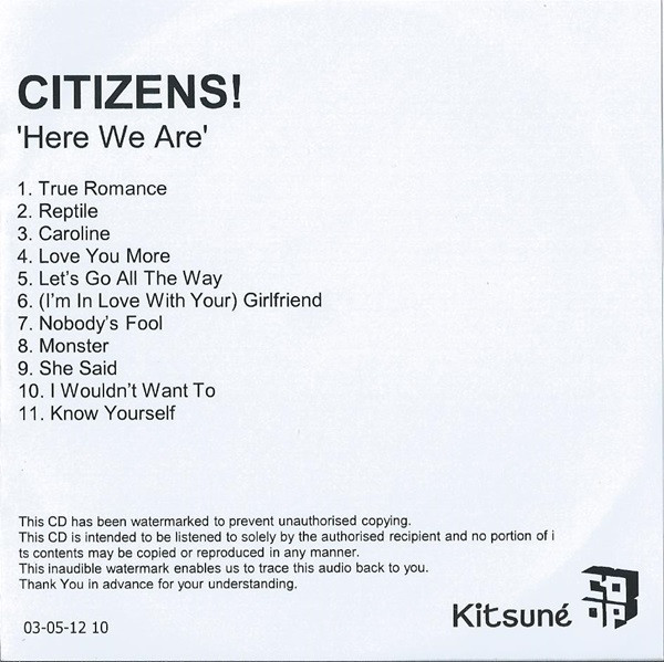 Citizens! - Here We Are | Kitsuné Music (none)