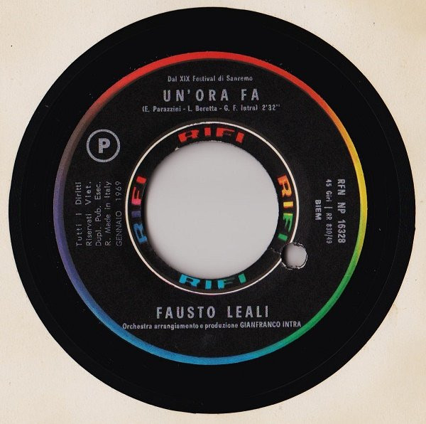 Fausto Leali - Un'Ora Fa | Rifi (RFN-NP 16328) - 3
