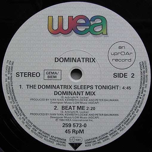 Dominatrix - The Dominatrix Sleeps Tonight | WEA (259 573-0) - 4 Dominatrix - The Dominatrix Sleeps Tonight | WEA (259 573-0) - 4