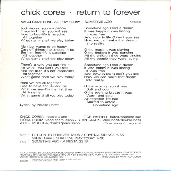 Chick Corea - Return To Forever | Polydor (MP 2273) - 2 Chick Corea - Return To Forever | Polydor (MP 2273) - 2