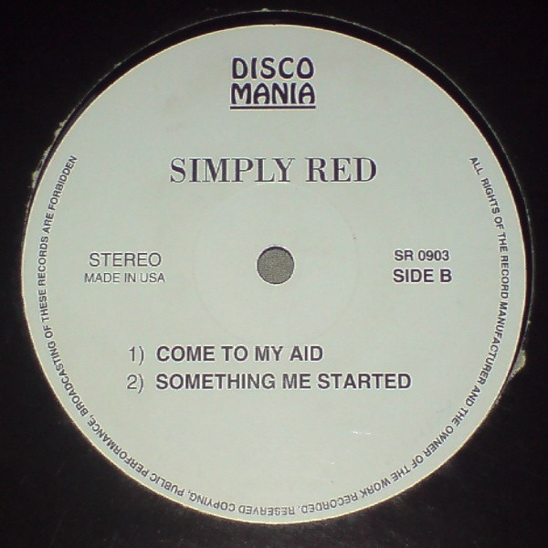 Simply Red - Money's Too Tight To Mention / It's Only Love / Come To My Aid / Something Got Me Started | Disco Mania (SR 0903) - 2 Simply Red - Money's Too Tight To Mention / It's Only Love / Come To My Aid / Something Got Me Started | Disco Mania (SR 0903) - 2