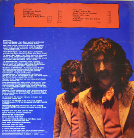 Frank Zappa - Chunga's Revenge | Bizarre Records (MS 2030) - 2 Frank Zappa - Chunga's Revenge | Bizarre Records (MS 2030) - 2