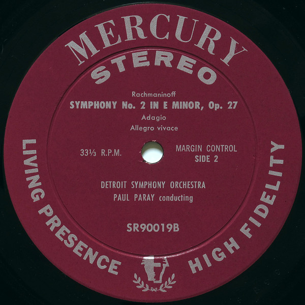 Sergei Vasilyevich Rachmaninoff , Paul Paray , Detroit Symphony Orchestra - Symphony No. 2 In E Minor, Op. 27 | Mercury (SR90019) - 4