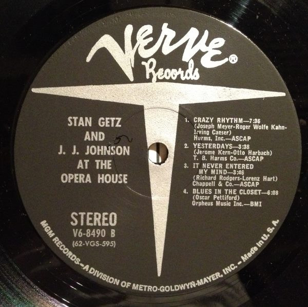 Stan Getz And J.J. Johnson - At The Opera House | Verve Records (V6-8490) - 4 Stan Getz And J.J. Johnson - At The Opera House | Verve Records (V6-8490) - 4