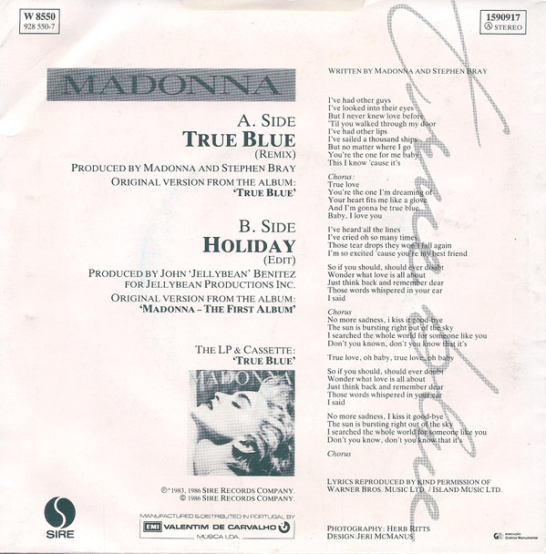 Madonna - True Blue (Remix) | Sire (1590917) - 2