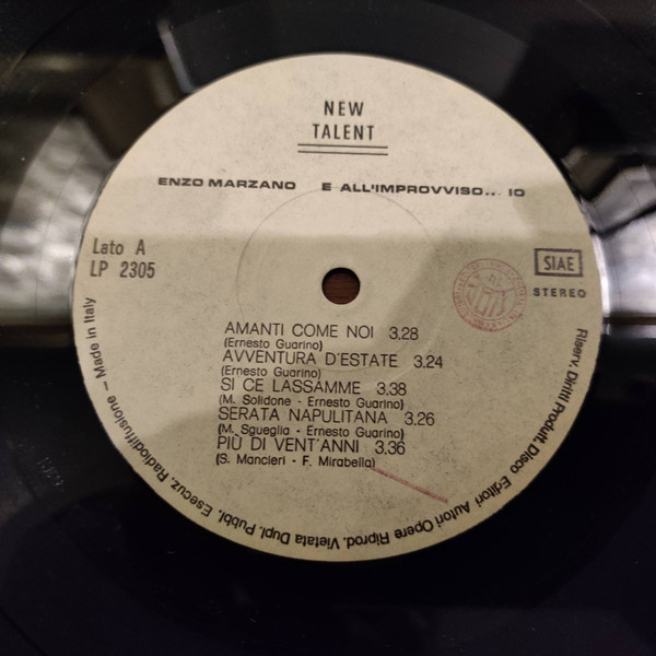 Enzo Marzano - E All'Improvviso Io... | New Talent (LP 2305) - 4 Enzo Marzano - E All'Improvviso Io... | New Talent (LP 2305) - 4