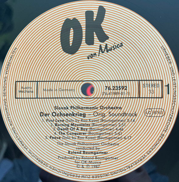Slovak Philharmonic Orchestra Dirigiert Von Roland Baumgartner - Der Ochsenkrieg (Original Soundtrack Zur TV-Serie) | OK Musica (76.23592 AS) - 3
