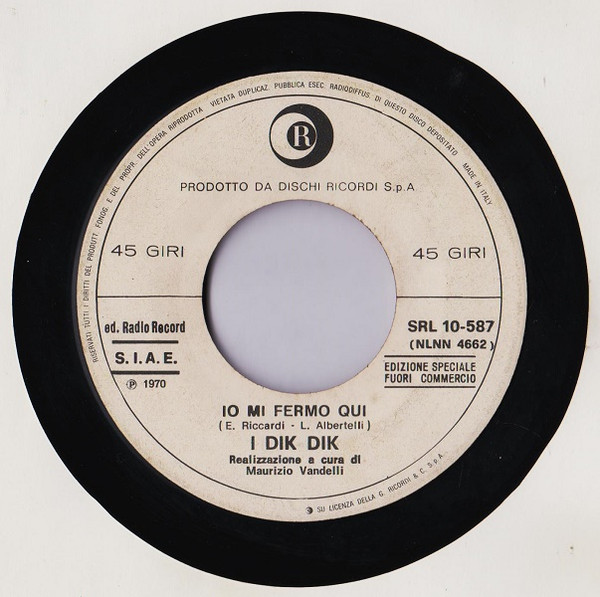 Antoine / I Dik Dik - Taxi / Io Mi Fermo Qui | Dischi Vogue (VG 87.012) - 2