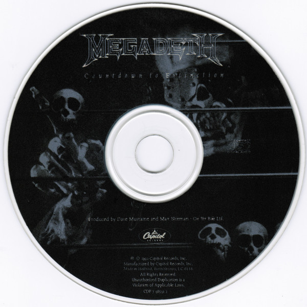 Megadeth - Countdown To Extinction | Capitol Records (CDP 0777- 79853120) - 3