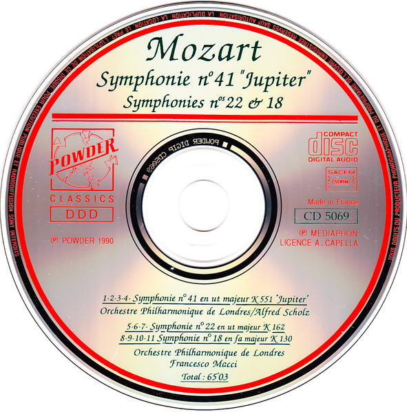 Wolfgang Amadeus Mozart - London Philharmonic Orchestra - Symphonie N°41 "Jupiter" - Symphonies N° 22 Et 18 | Powder Classics (CD 5069) - 3