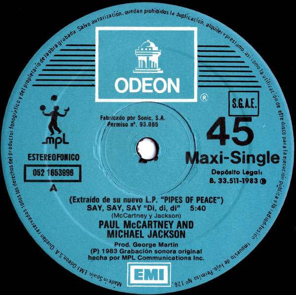 Paul McCartney & Michael Jackson - Say Say Say | Odeon (052 1653996) - 3