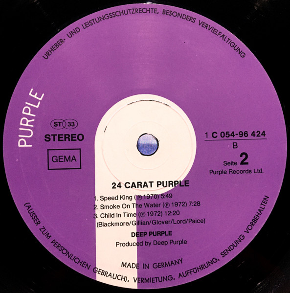 Deep Purple - 24 Carat Purple | Purple Records (1C 054-96 424) - 4