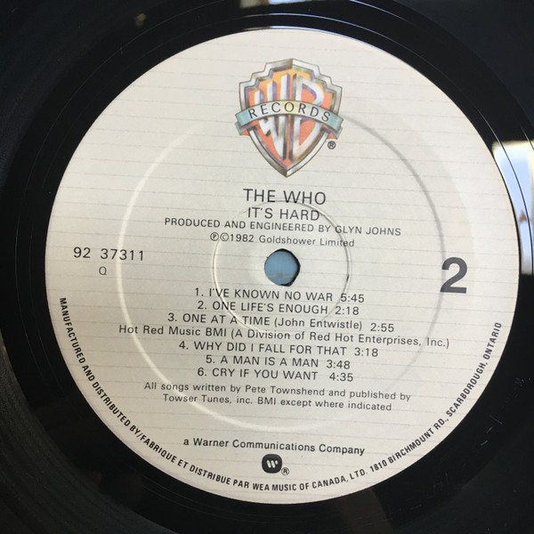 The Who - It's Hard | Warner Bros. Records (92 37311) - 4