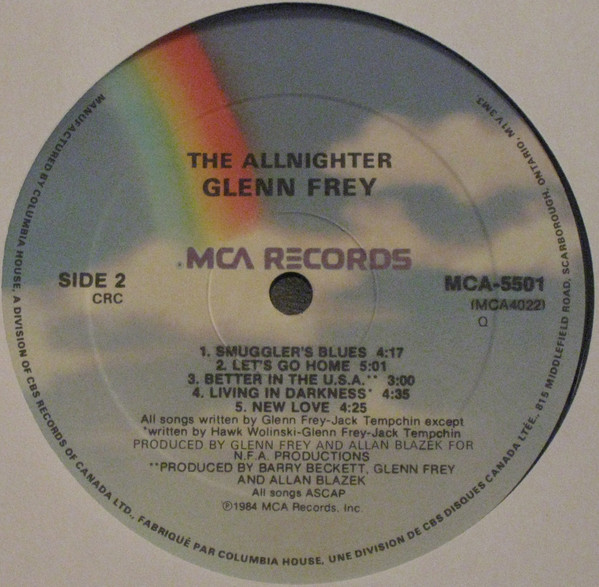 Glenn Frey - The Allnighter | MCA Records (MCA-5501) - 4