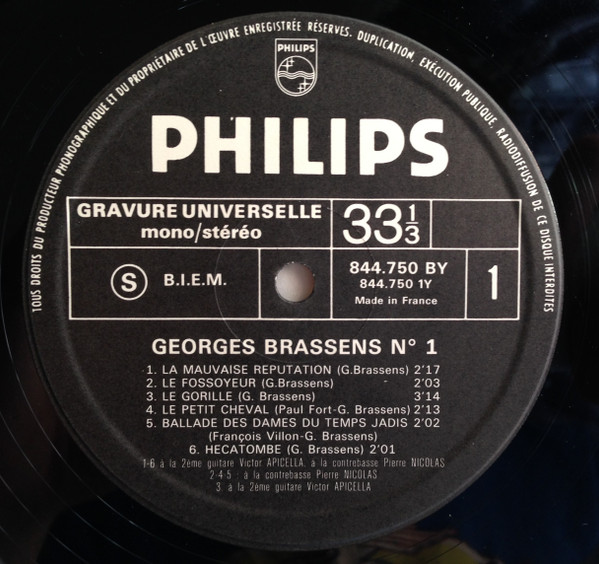 Georges Brassens - I | Philips (844.750 BY) - 3 Georges Brassens - I | Philips (844.750 BY) - 3