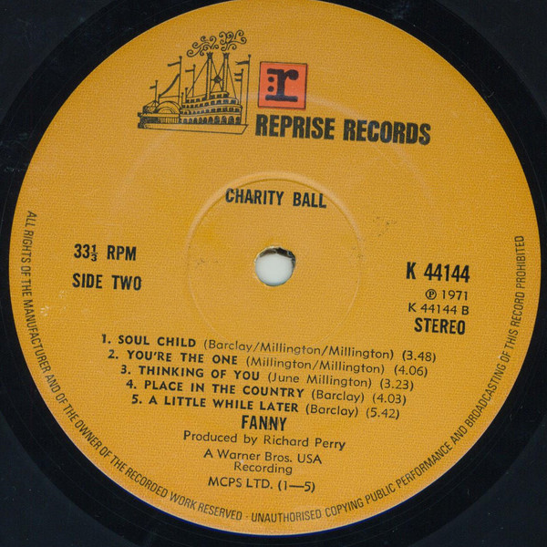 Fanny - Charity Ball | Reprise Records (K 44144) - 4