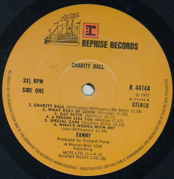 Fanny - Charity Ball | Reprise Records (K 44144) - 3
