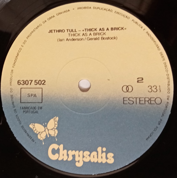 Jethro Tull - Thick As A Brick | Chrysalis (6307 502) - 3
