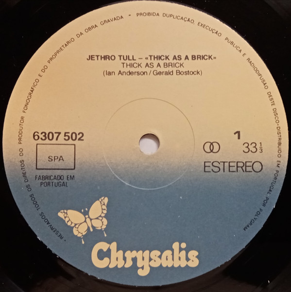 Jethro Tull - Thick As A Brick | Chrysalis (6307 502) - 2