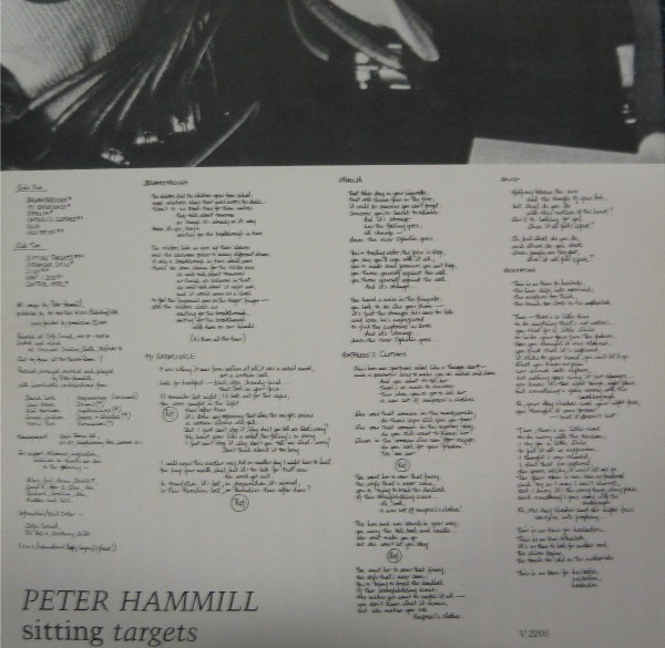 Peter Hammill - Sitting Targets | Virgin (V 2205) - 3