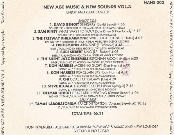 Various - Enjoy And Relax Sampler | New Sounds Multimedia (NANS 003) - 2