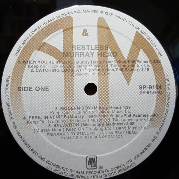 Murray Head - Restless [Vinyl] | A&M Records (SP-9104) - 3