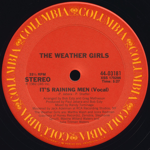 The Weather Girls - It's Raining Men (12") [Vinyl] | Columbia (44-03181) - 2