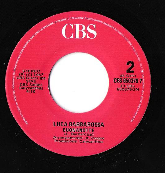 Luca Barbarossa - Come Dentro Un Film | CBS (CBS 650379 7) - 4
