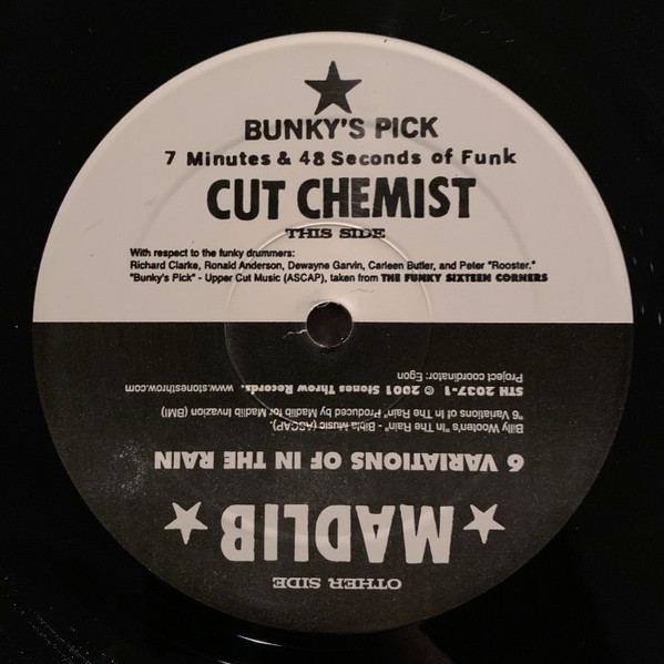 Cut Chemist / Madlib - Bunky's Pick / 6 Variations Of In The Rain | Stones Throw Records (STH2037-1) - 3 Cut Chemist / Madlib - Bunky's Pick / 6 Variations Of In The Rain | Stones Throw Records (STH2037-1) - 3