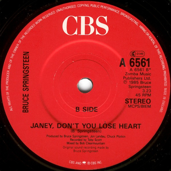 Bruce Springsteen - I'm Goin' Down / Janey, Don't You Lose Heart | CBS (A 6561) - 4 Bruce Springsteen - I'm Goin' Down / Janey, Don't You Lose Heart | CBS (A 6561) - 4