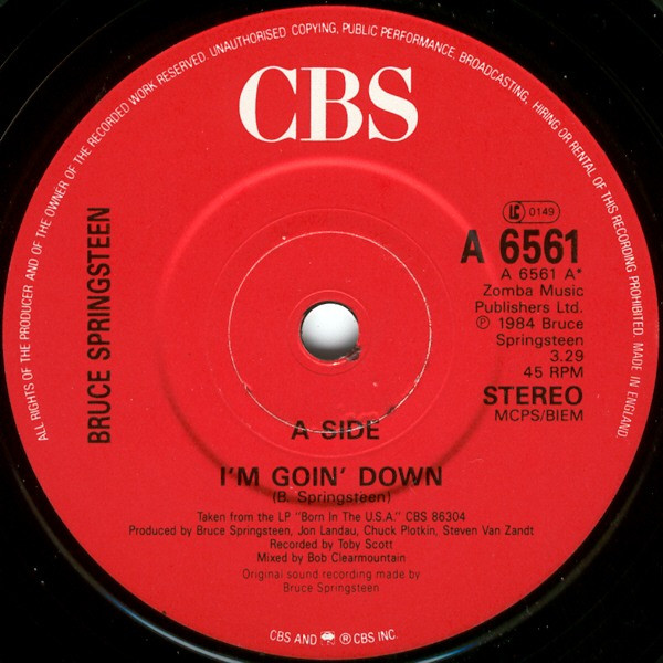 Bruce Springsteen - I'm Goin' Down / Janey, Don't You Lose Heart | CBS (A 6561) - 3 Bruce Springsteen - I'm Goin' Down / Janey, Don't You Lose Heart | CBS (A 6561) - 3