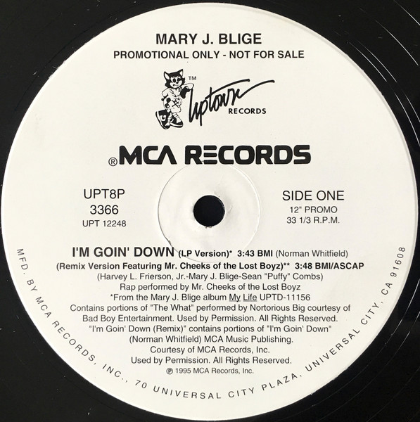 Mary J. Blige - I'm Goin' Down | Uptown Records (UPT8P 3366)