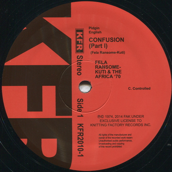 Fela Kuti & Africa 70 - Confusion | Knitting Factory Records (KFR2010-1) - 2