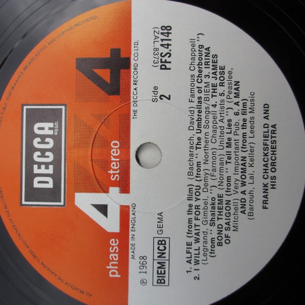 Frank Chacksfield & His Orchestra - Film Festival | Decca (PFS 4148) - 4