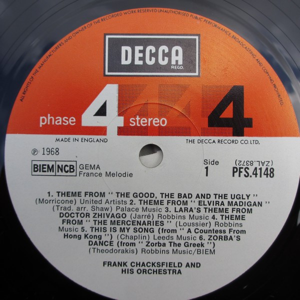 Frank Chacksfield & His Orchestra - Film Festival | Decca (PFS 4148) - 3
