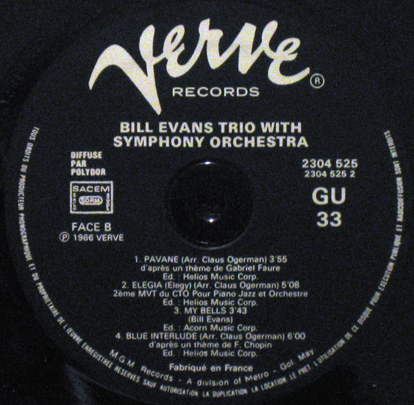 The Bill Evans Trio - Bill Evans Trio With Symphony Orchestra | Verve Records (2304 525)