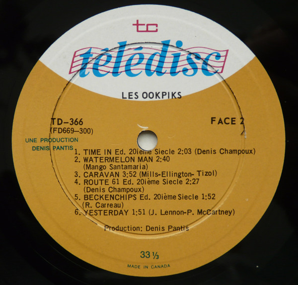 Les Ook-Piks - Rabotage Avec Les Ook-Piks [Vinyl] | Télédisc (TD-366) - 4
