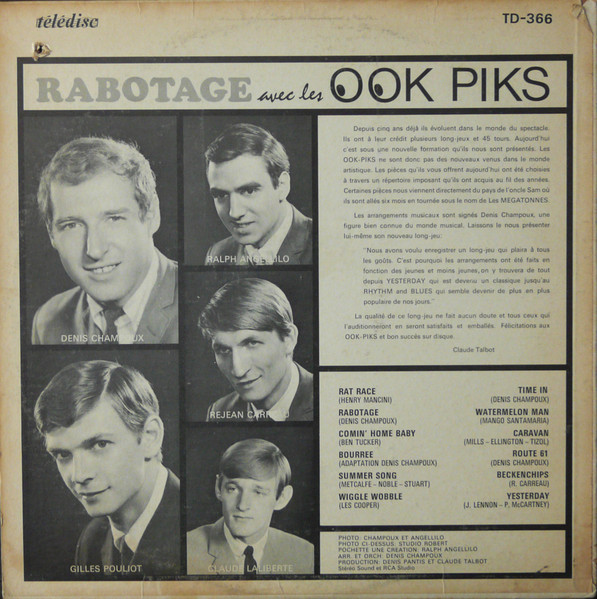 Les Ook-Piks - Rabotage Avec Les Ook-Piks [Vinyl] | Télédisc (TD-366) - 2
