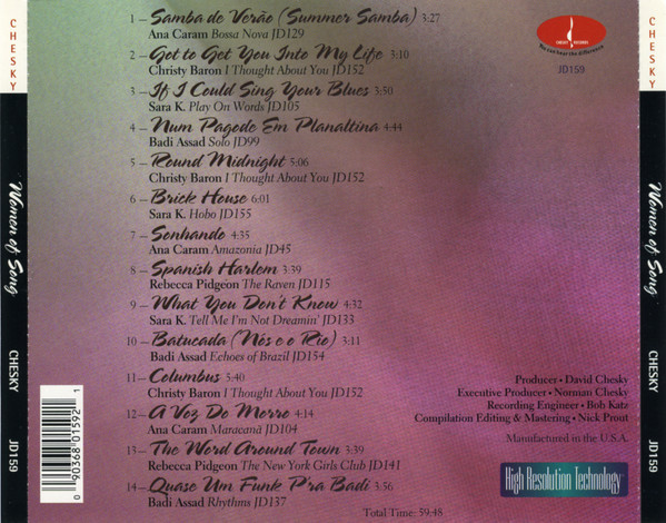Various - Women Of Song | Chesky Records (JD159) - 2