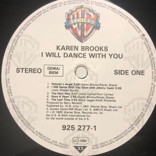 Karen Brooks - I Will Dance With You | Warner Bros. Records (925 277-1) - 3 Karen Brooks - I Will Dance With You | Warner Bros. Records (925 277-1) - 3