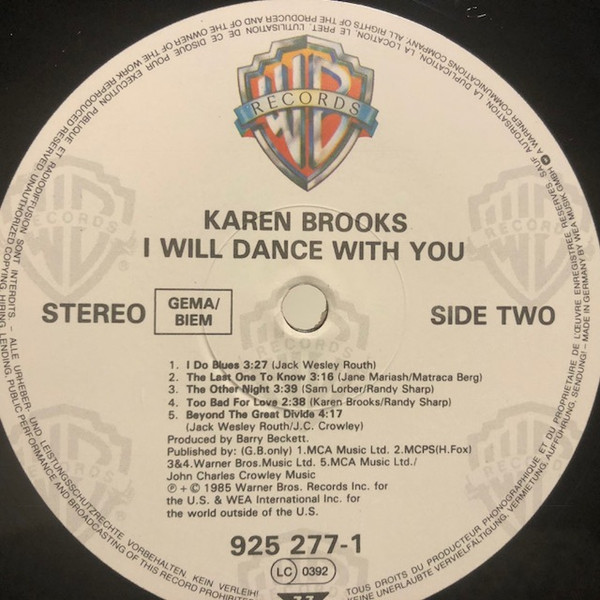 Karen Brooks - I Will Dance With You | Warner Bros. Records (925 277-1) - 4 Karen Brooks - I Will Dance With You | Warner Bros. Records (925 277-1) - 4