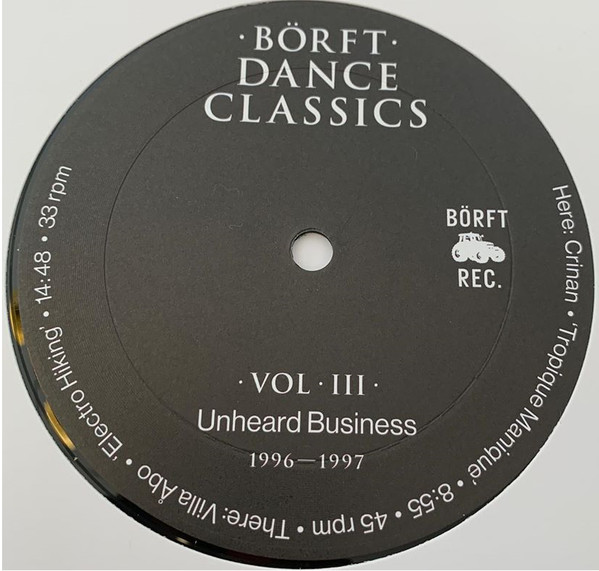 Various - Börft Dance Classics Vol. III - Unheard Business 1996-1997 | Börft Records (Börft172)