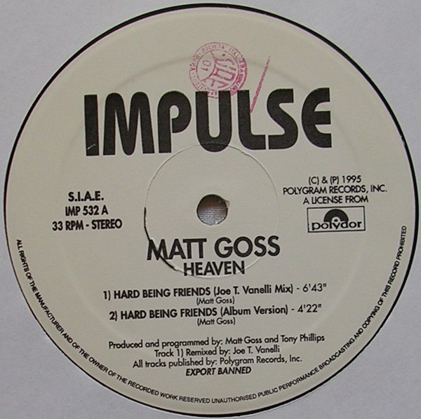Matt Goss - Heaven | Impulse (IMP 532) - 3 Matt Goss - Heaven | Impulse (IMP 532) - 3