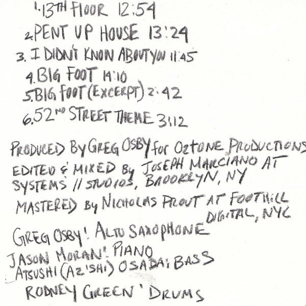 Greg Osby - Banned In New York | Blue Note (7 243 4 96860 2 1) - 2