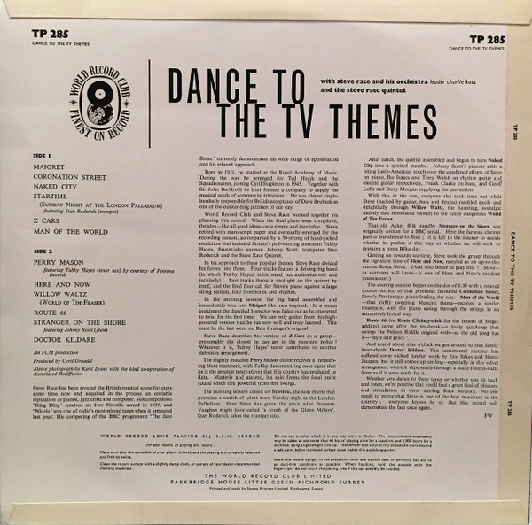 Steve Race And His Orchestra - Dance To The TV Themes | World Record Club (TP 285) - 2 Steve Race And His Orchestra - Dance To The TV Themes | World Record Club (TP 285) - 2