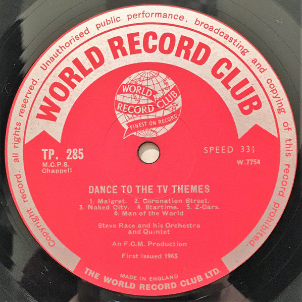 Steve Race And His Orchestra - Dance To The TV Themes | World Record Club (TP 285) - 3 Steve Race And His Orchestra - Dance To The TV Themes | World Record Club (TP 285) - 3