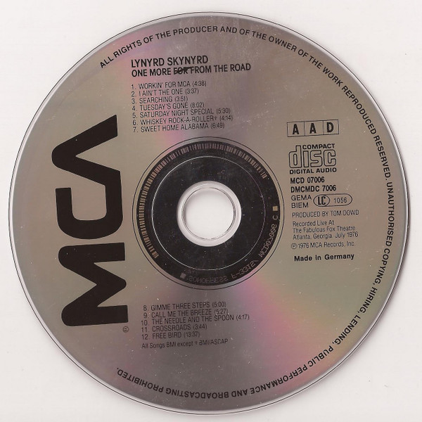 Lynyrd Skynyrd - One More From The Road | MCA Records (MCD 07006) - 3 Lynyrd Skynyrd - One More From The Road | MCA Records (MCD 07006) - 3