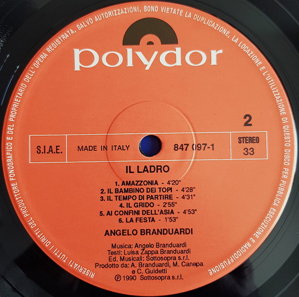 Angelo Branduardi - Il Ladro | Polydor (847 097-1) - 4