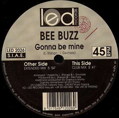 Bee Buzz - Gonna Be Mine | LED Records (LED 2026)