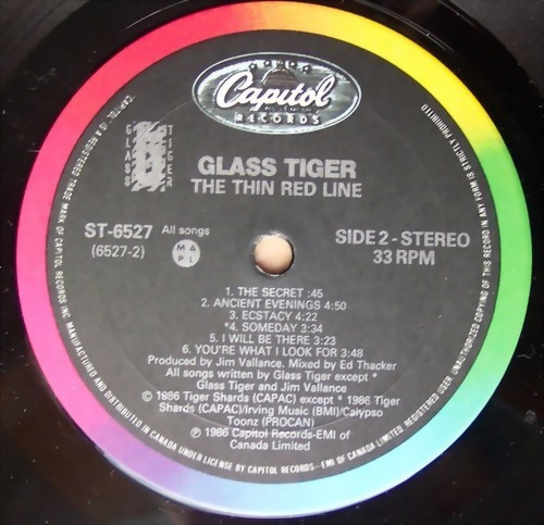Glass Tiger - The Thin Red Line | Capitol Records (ST-6527) - 2 Glass Tiger - The Thin Red Line | Capitol Records (ST-6527) - 2